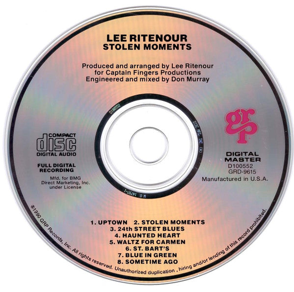 Lee Ritenour : Stolen Moments (CD, Album, Club, BMG)