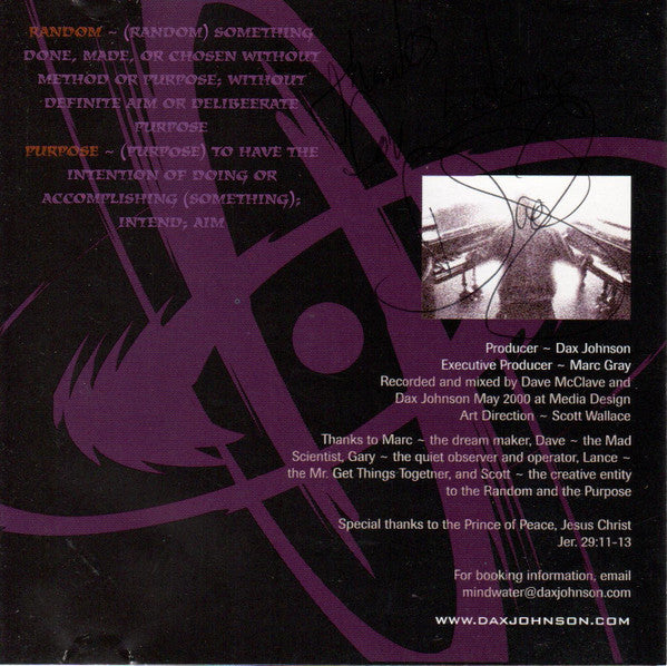 Dax Johnson : The Random And The Purpose (CD, Album)