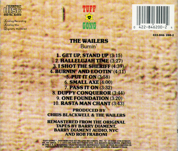 The Wailers : Burnin' (CD, Album, RE, RM)
