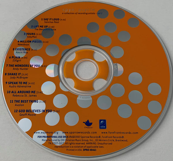 Various : Spyn/Psycle - A Collection Of Recording Artists-Vol 1 (CD, Comp, Promo)