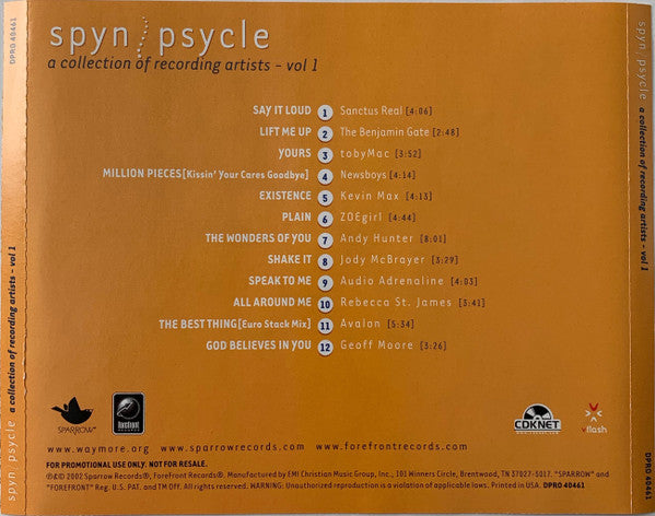 Various : Spyn/Psycle - A Collection Of Recording Artists-Vol 1 (CD, Comp, Promo)