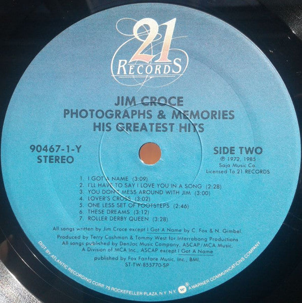 Jim Croce : Photographs & Memories: His Greatest Hits (LP, Comp, RE, Spe)