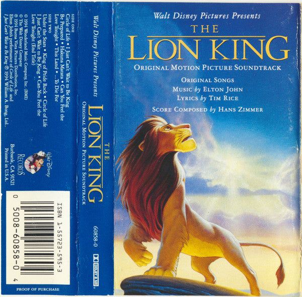 Elton John, Tim Rice, Hans Zimmer : The Lion King (Original Motion Picture Soundtrack) (Cass, Album, Dol)