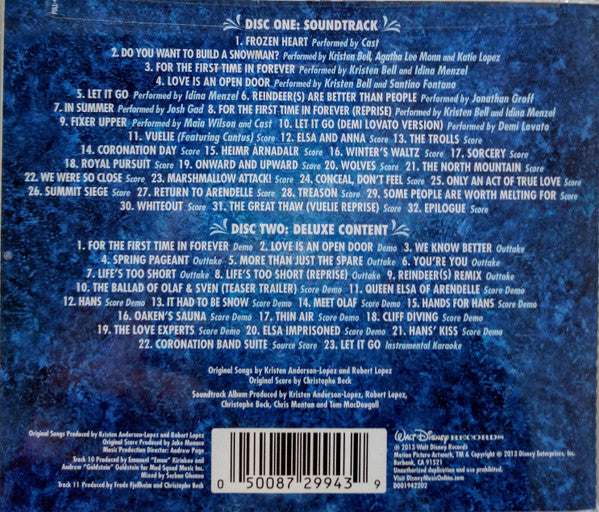 Kristen Anderson-Lopez And Robert Lopez, Christophe Beck : Frozen (2-Disc Deluxe Edition Soundtrack) (2xCD, Dlx)