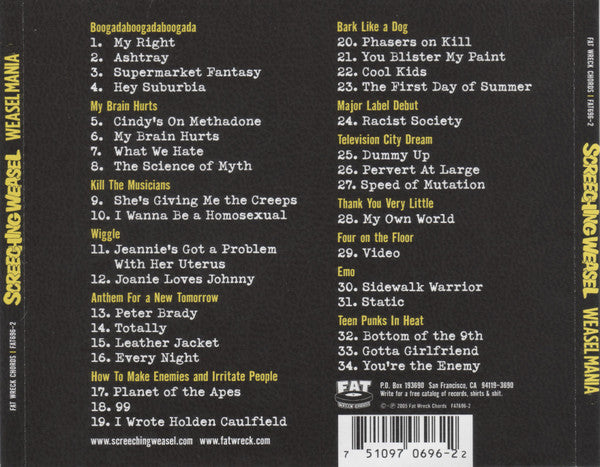 Screeching Weasel : Weasel Mania (CD, Comp)