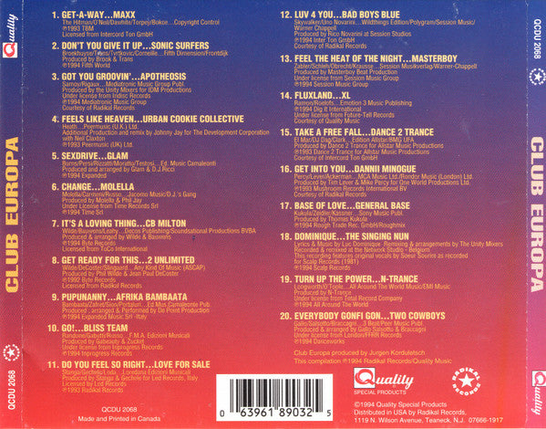 Various : Club Europa (CD, Comp)
