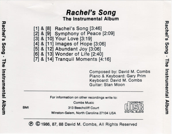Gary Prim, Stan Moon And Dave Combs : Rachel's Song (The Instrumental Album) (CD, Album)