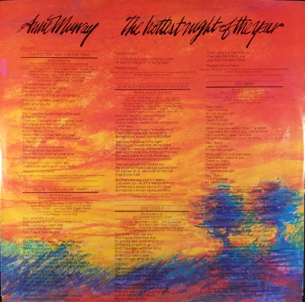 Anne Murray : The Hottest Night Of The Year (LP, Album, Win)