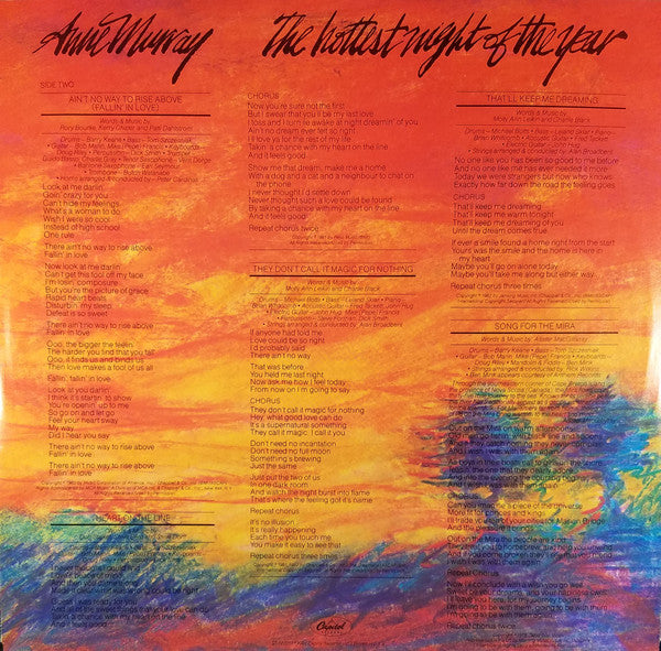 Anne Murray : The Hottest Night Of The Year (LP, Album, Win)