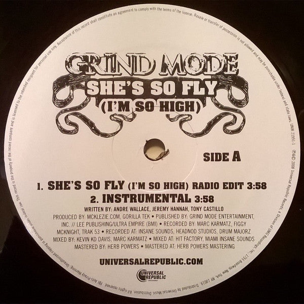 Grind Mode : She's So Fly (I'm So High) (12", Promo)