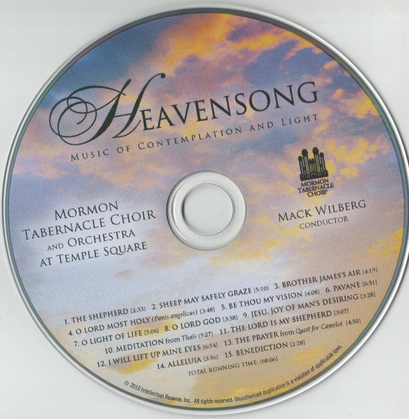 Mormon Tabernacle Choir, Orchestra at Temple Square, Mack Wilberg : Heavensong Music Of Contemplation And Light (CD, Album)