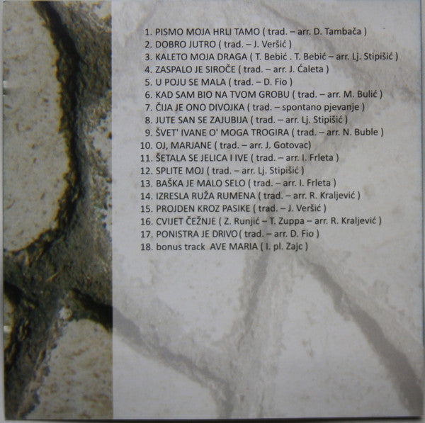 Klapa Vestibul : Traditional Dalmatian Songs (CDr)