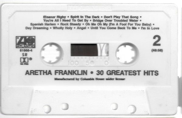 Aretha Franklin : 30 Greatest Hits (Cass, Comp, Club, SR)