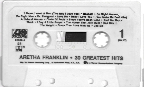 Aretha Franklin : 30 Greatest Hits (Cass, Comp, Club, SR)