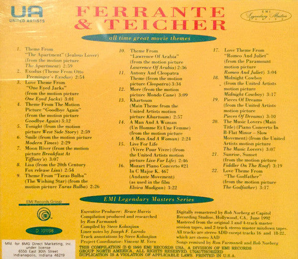 Ferrante & Teicher : All Time Great Movie Themes (CD, Comp, Club, RE)