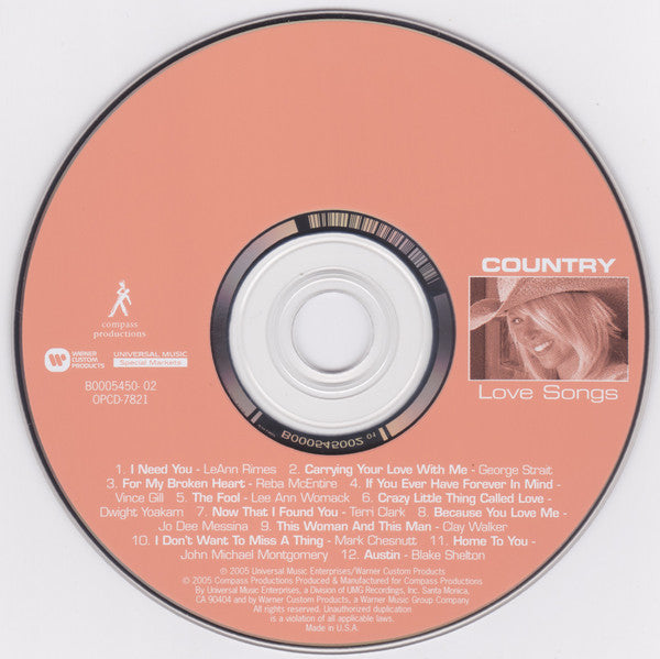 Various : Country Love Songs (CD, Comp)