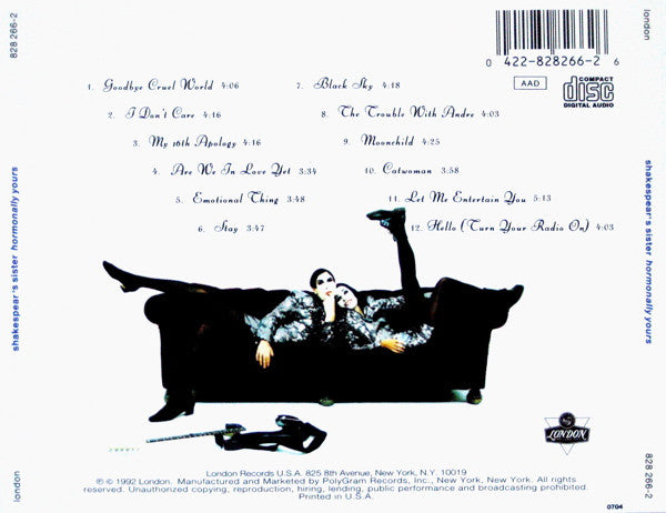 Shakespear's Sister : Hormonally Yours (CD, Album)
