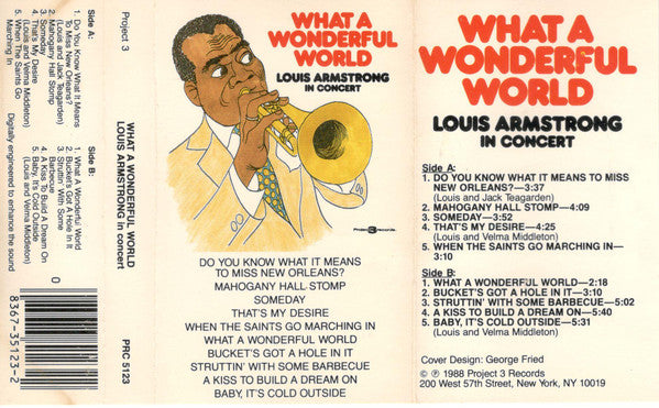 Louis Armstrong : What A Wonderful World - Louis Armstrong In Concert (Cass, Album, RE)
