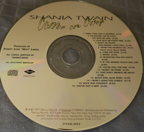Shania Twain : Come On Over (CD, Album, RE, Son)