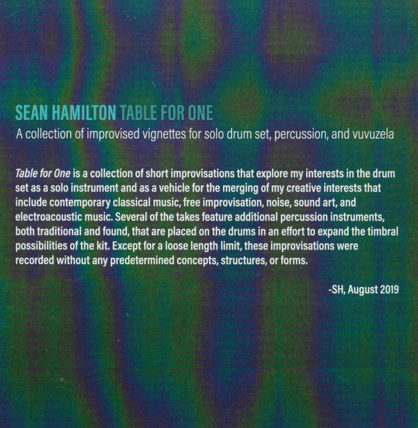 Sean Hamilton (7) : Table For One (CDr, Album)