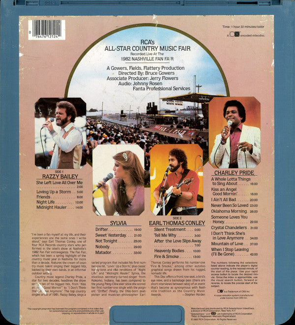 Charley Pride, Razzy Bailey, Sylvia , Earl Thomas Conley - RCA's All-Star Country Music Fair (SelectaVision) (VG) - Endless Media