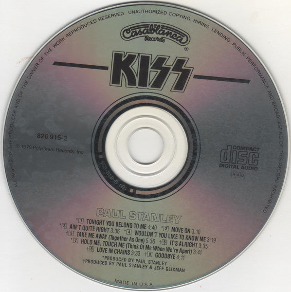 Kiss, Paul Stanley : Paul Stanley (CD, Album, RE, PMD)