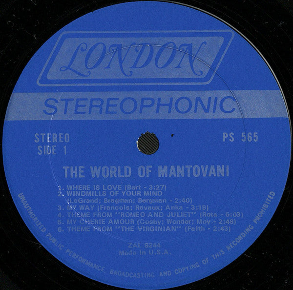 Mantovani : The World Of Mantovani (LP, Album, Ter)