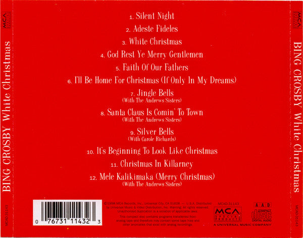 Bing Crosby : White Christmas (CD, Album, RE, Mat)