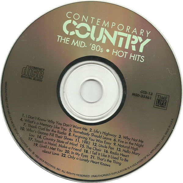 Various : Contemporary Country • The Mid-'80s • Hot Hits (CD, Comp, RM)
