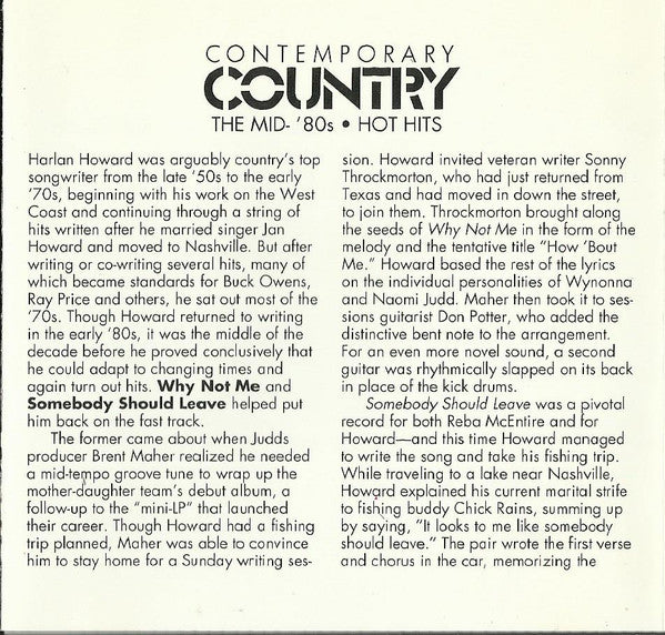 Various : Contemporary Country • The Mid-'80s • Hot Hits (CD, Comp, RM)