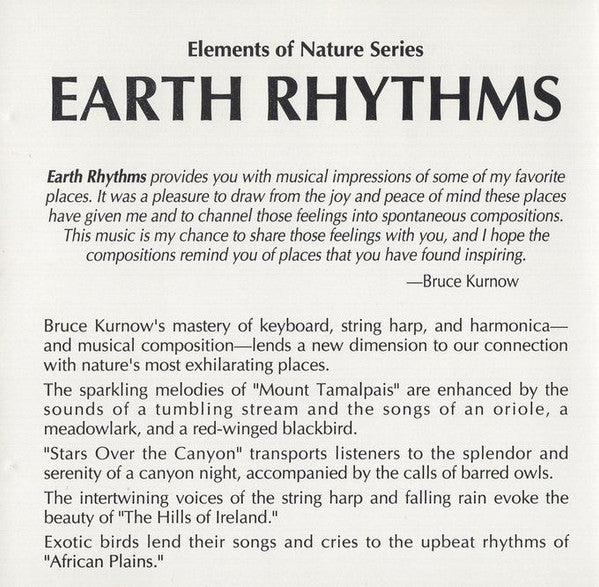 Bruce Kurnow : Earth Rhythms  (CD, Album)