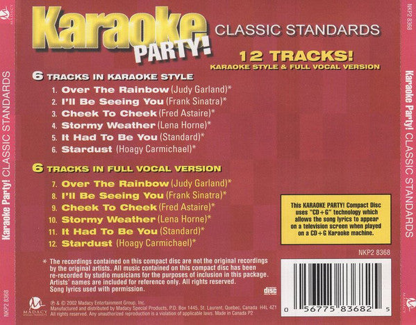 Unknown Artist : Karaoke Party! Classic Standards (CD+G, Album)