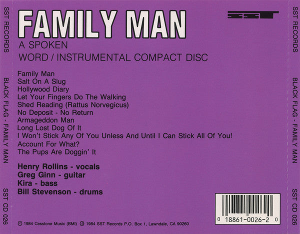 Black Flag : Family Man (CD, Album, RP)