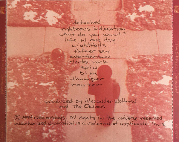 The Obvious : Detached (CD, Album)