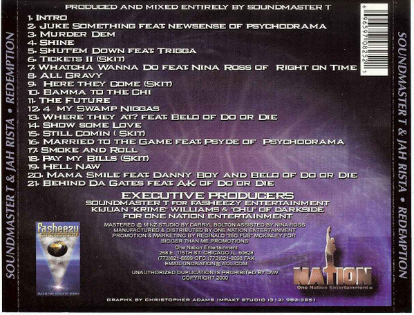 Soundmaster T & Jah-Rista : Redemption - No One Can Stop The Quest (CD, Album)
