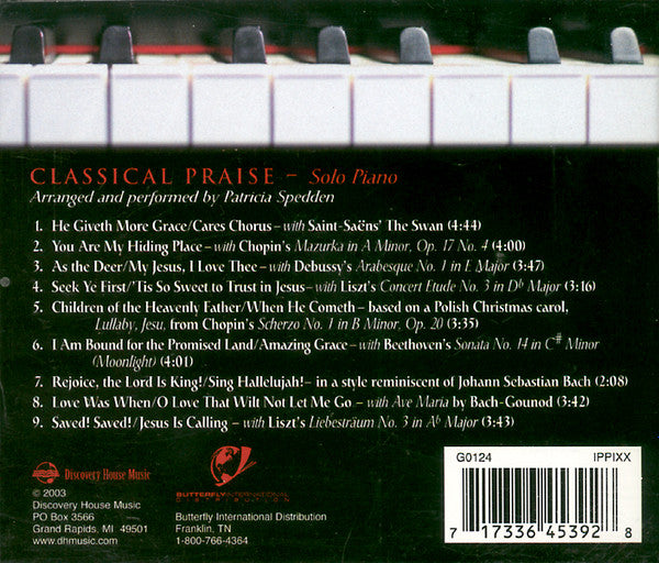 Patricia Spedden : Classical Praise - Solo Piano (CD, Album, RE)