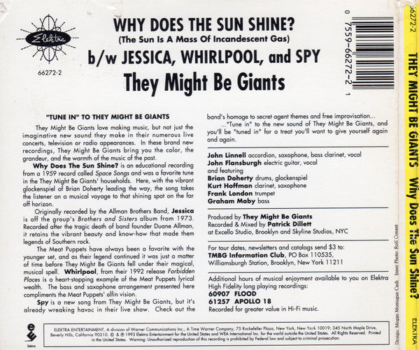 They Might Be Giants : Why Does The Sun Shine? (The Sun Is A Mass Of Incandescent Gas) (CD, Maxi)