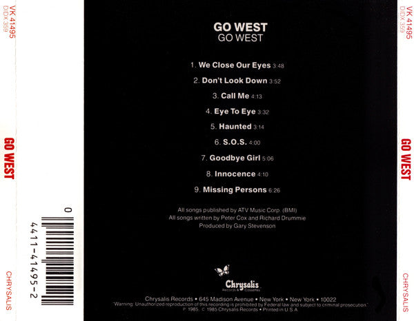 Go West : Go West (CD, Album)