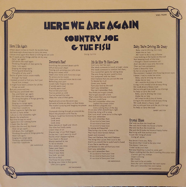 Country Joe And The Fish : Here We Are Again (LP, Album, Pit)