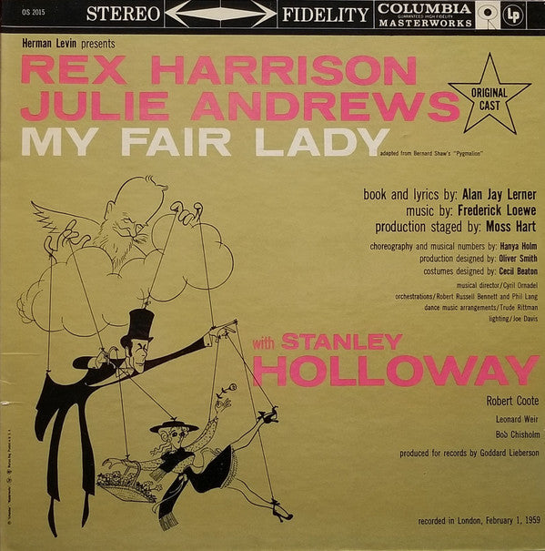 "My Fair Lady" Original London Cast, Rex Harrison, Julie Andrews With Stanley Holloway, Frederick Loewe, Alan Jay Lerner - My Fair Lady (LP) (VG+) - Endless Media