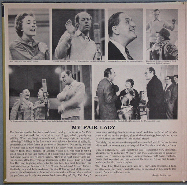 "My Fair Lady" Original London Cast, Rex Harrison, Julie Andrews With Stanley Holloway, Frederick Loewe, Alan Jay Lerner - My Fair Lady (LP) (VG+) - Endless Media