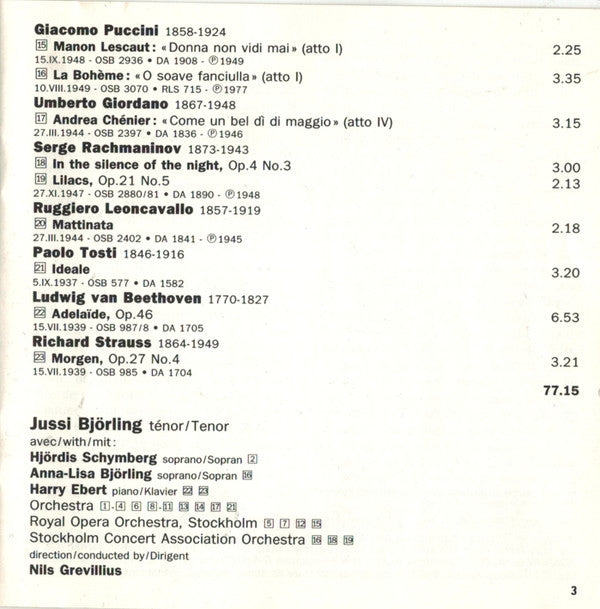 Jussi Björling : Arias, Duets & Songs, Vol. II (CD, Comp, Mono, RM)