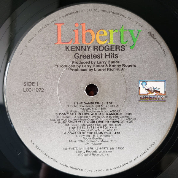 Kenny Rogers - Greatest Hits (LP) (G) - Endless Media