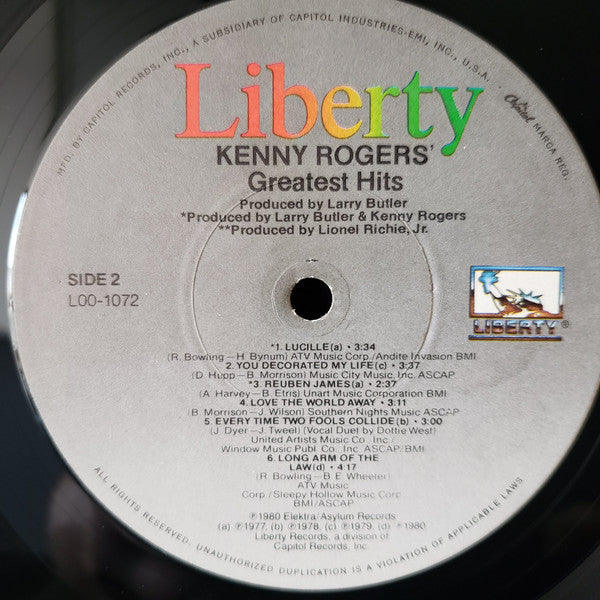 Kenny Rogers - Greatest Hits (LP) (G) - Endless Media