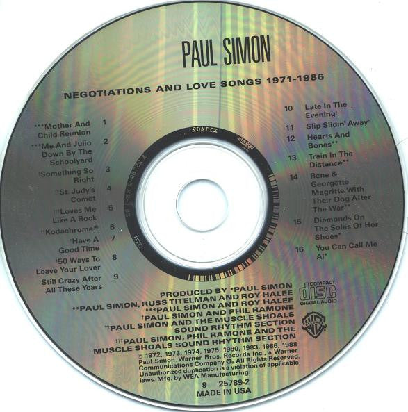 Paul Simon : Negotiations And Love Songs (1971-1986) (CD, Comp)