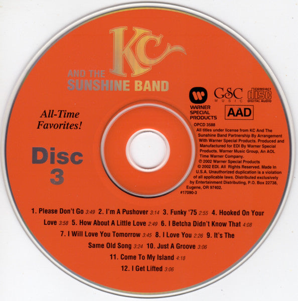KC & The Sunshine Band : 36 All-Time Favorites! (3xCD, Comp)