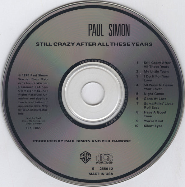 Paul Simon : Still Crazy After All These Years (CD, Album, Club, RE)