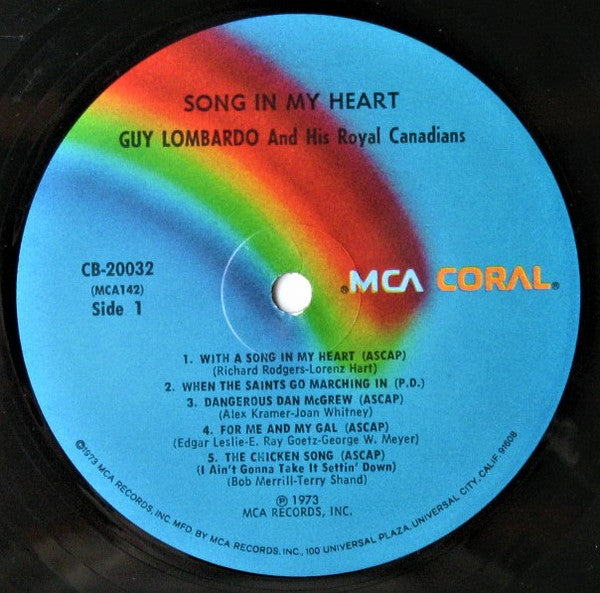 Guy Lombardo And His Royal Canadians : Song In My Heart (LP, Comp, Pin)