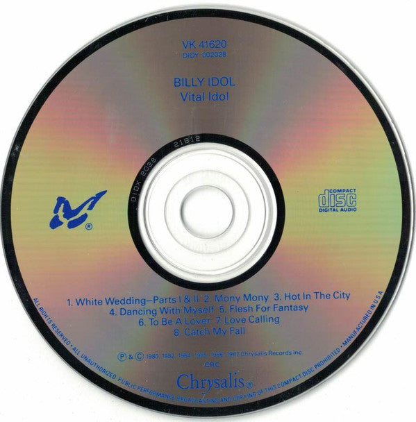 Billy Idol : Vital Idol (CD, Album, Comp, Club, RE, RP, CRC)