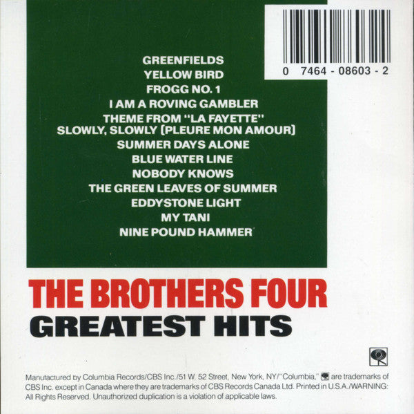 The Brothers Four : Greatest Hits (CD, Comp, RE, RP)